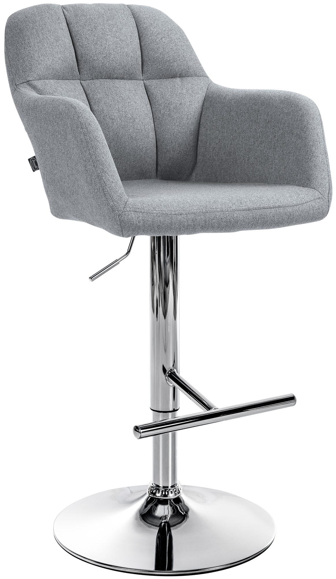 BARHOCKER Stoff grau - Chromfarben/Grau, Textil (57/97/59cm) - CLP