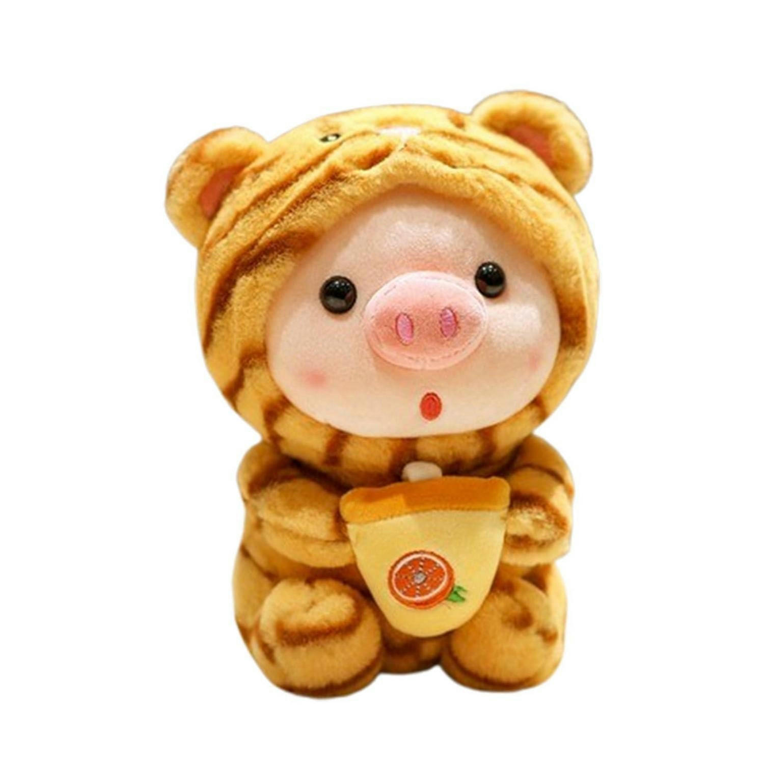STOFFTIER Schwein mit Bubble Tea 25 cm - Multicolor, Textil (10/15cm)