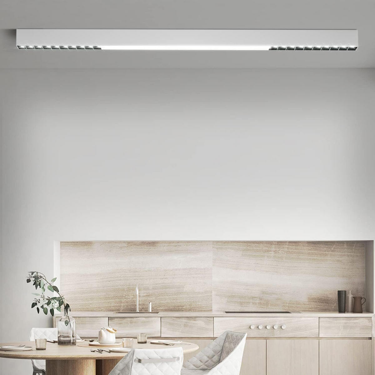 LED-DECKENLEUCHTE Ritter 107/3.5/5.5 cm - Weiß, Metall (3.5/107/5.5cm) - Nettlife