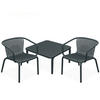 GARTEN ESSGRUPPE FICCARI, Gartenmöbel-Set 3-tlg, Anthrazit - Anthrazit, Kunststoff - KONSIMO®