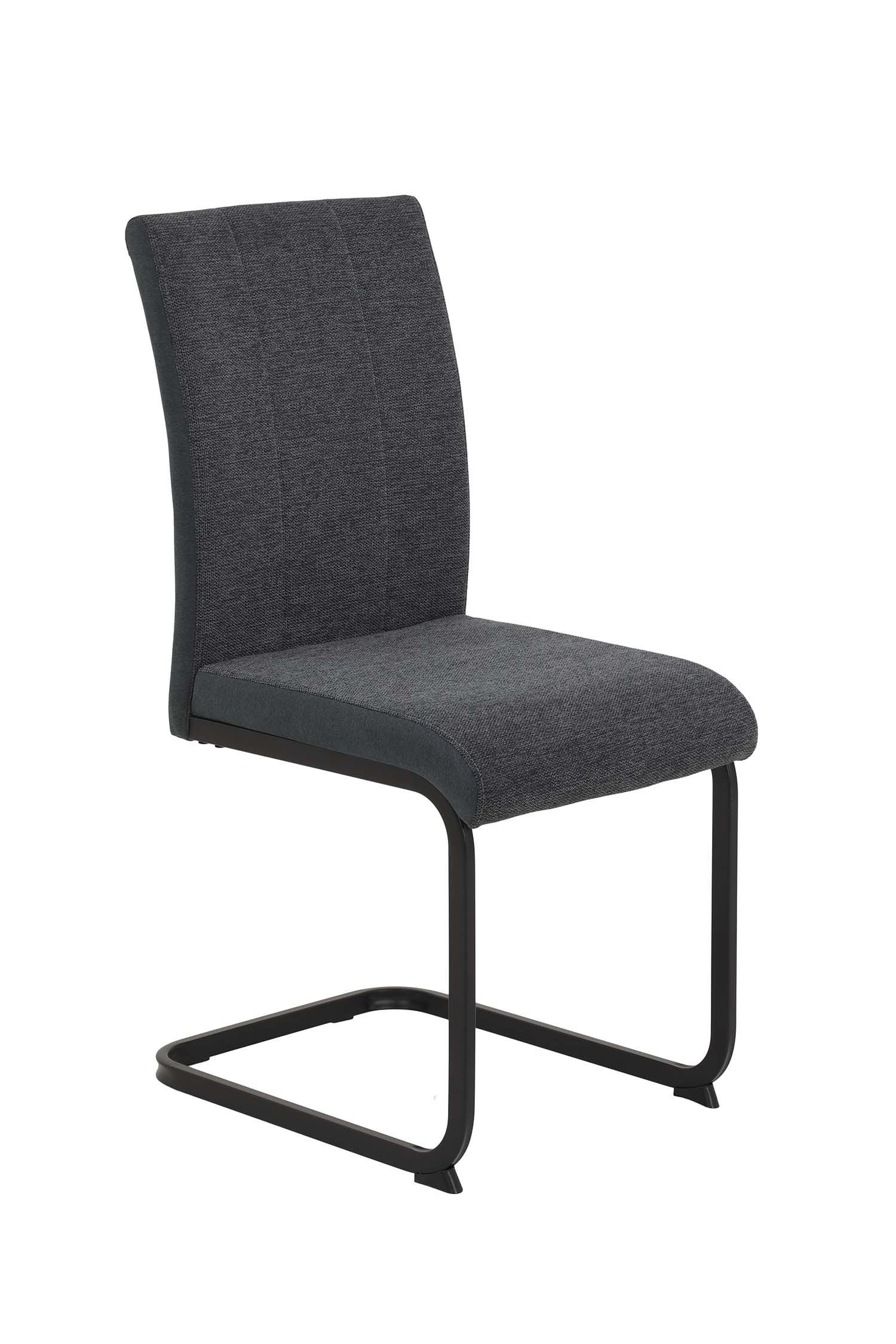 SCHWINGSTUHL 2 Stück Linn - Webstoff Anthrazit - Anthrazit/Schwarz, Textil/Metall (43/92/52cm) - Hela Vertriebs GmbH