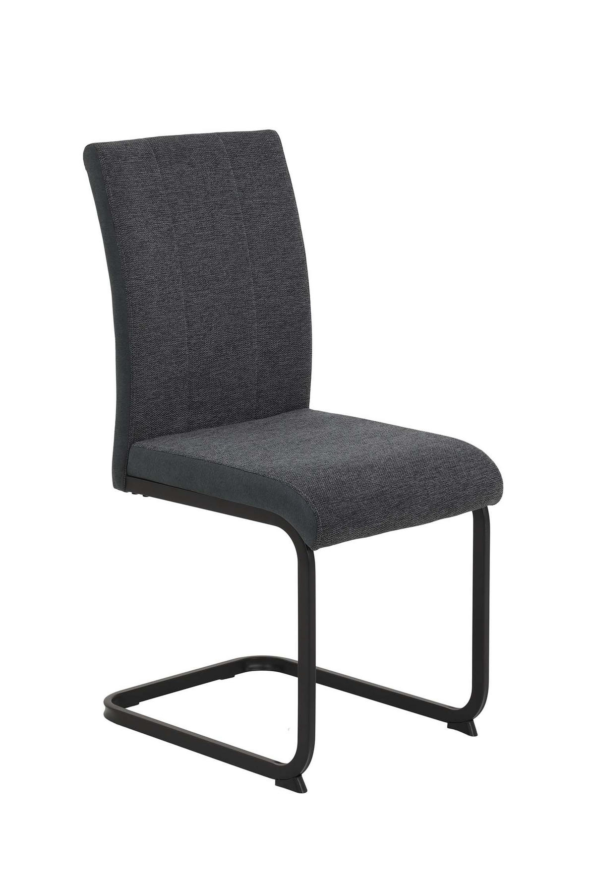 SCHWINGSTUHL 2 Stück Linn - Webstoff Anthrazit - Anthrazit/Schwarz, Textil/Metall (43/92/52cm) - Hela Vertriebs GmbH