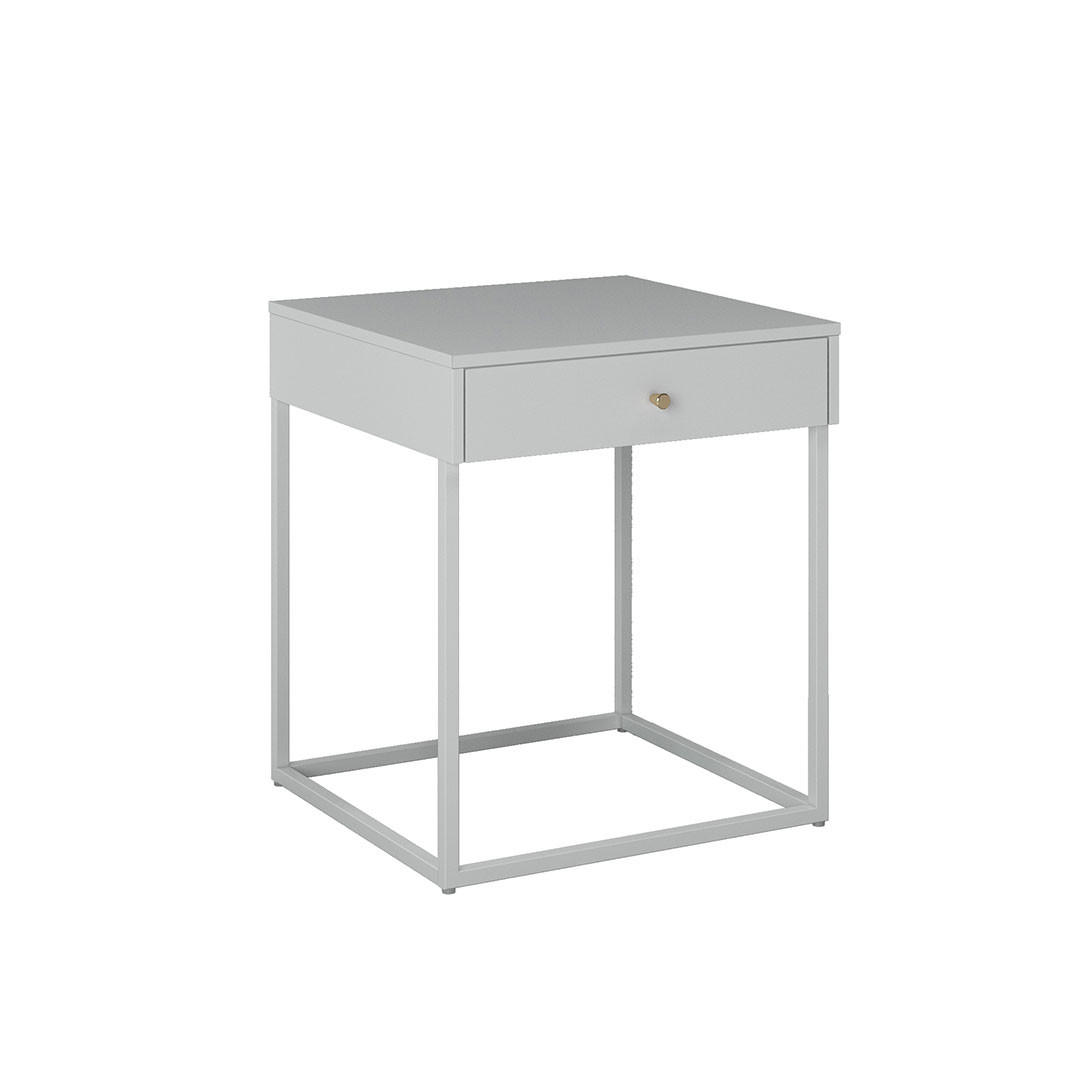 NACHTTISCH Pops Weiß 41/43/50 cm - Weiß, Metall (41/50/43cm) - ebuy24