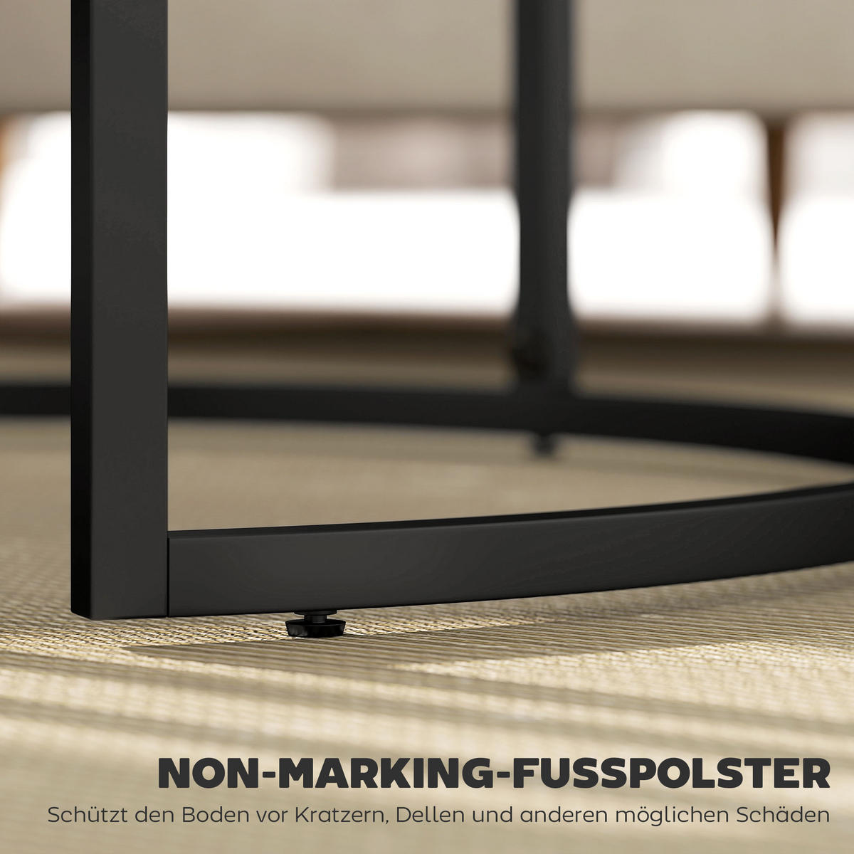 COUCHTISCH 2er-Set, Beistelltisch mit Metallgestell, stapelbar Sofatisch Grau - Hellgrau, Kunststoff (78.5/78.5/46.5cm) - HOMCOM