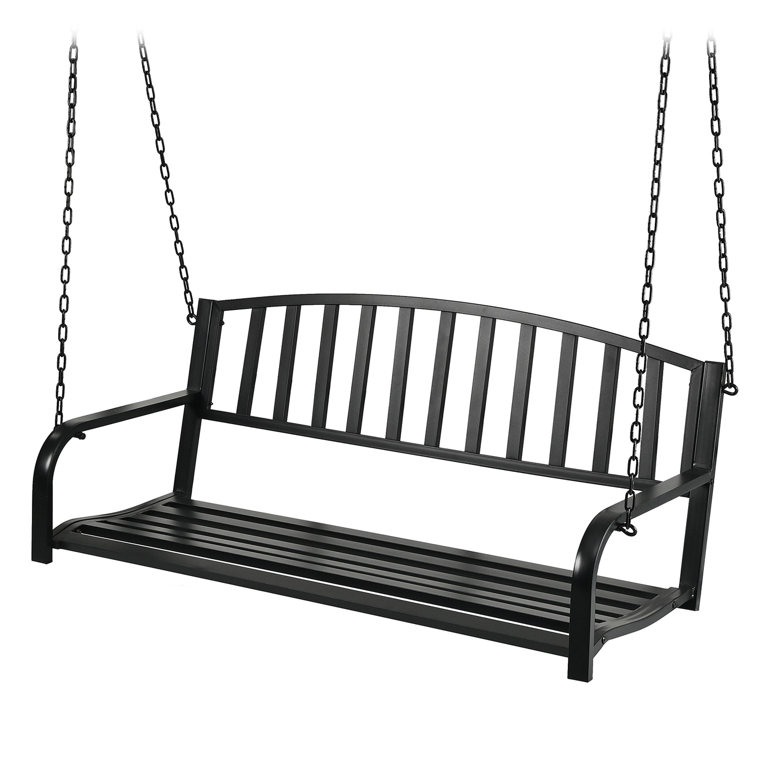 HÄNGEBANK - Schwarz, Metall (133/197/58cm) - Relaxdays