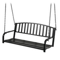 HÄNGEBANK - Schwarz, Metall (133/197/58cm) - Relaxdays