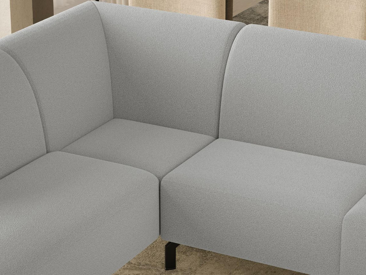 ECKSOFA Regento Grau Links - Schwarz/Grau, Holz/Textil (277/218cm) - Graingold