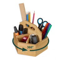 STIFTEHALTER - Hellbraun, Holz/Holzwerkstoff (17/15/19cm) - Relaxdays