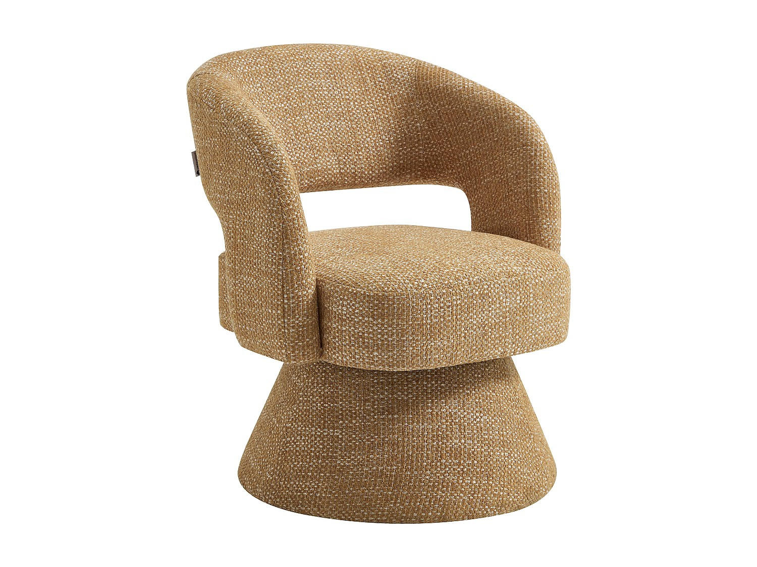 DREHBARER Sessel - Strukturstoff Senfgelb - NAROLIA - Gelb, Textil (64/82/71.5cm) - Vente-Unique