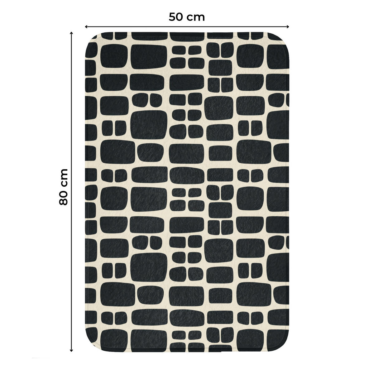 WC PŘEDLOŽKA Moderní - organické - černé 50x80 cm - antracitová, textil/plast (50/1cm) - OnlyWow