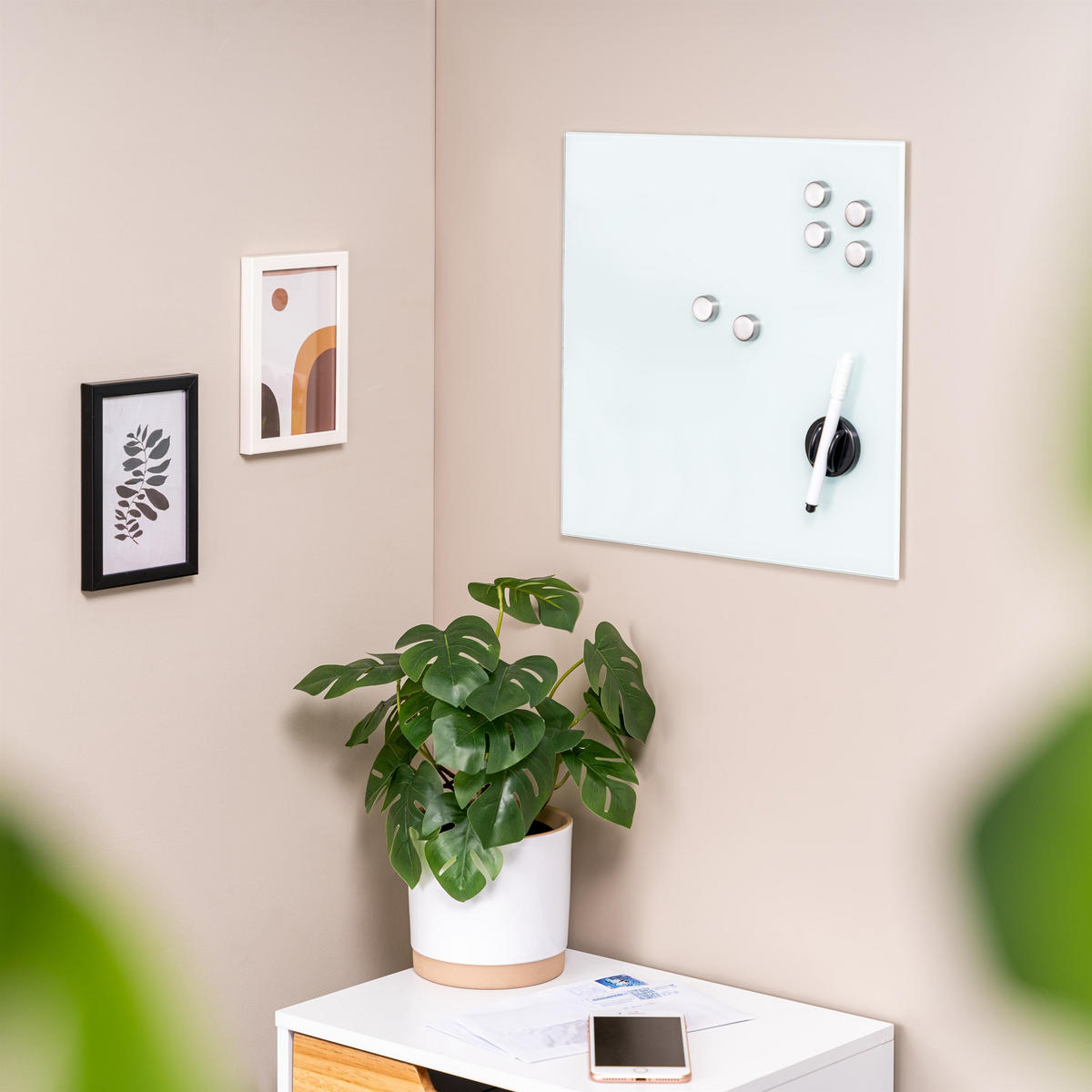 MAGNETTAFEL, weiß - Weiß, Metall (35/35/0.45cm) - bremermann