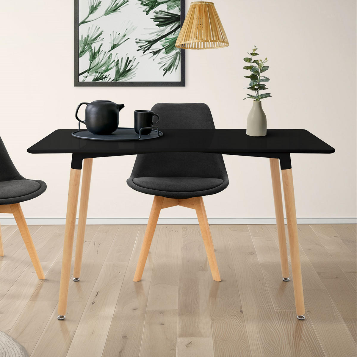 ESSTISCH schwarz 120/70/75 cm - Schwarz, Holzwerkstoff (120/70/74.5cm) - ML-DESIGN