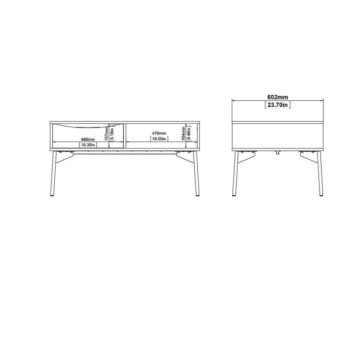 COUCHTISCH weiß, mattgrau - Weiß, Holzwerkstoff (60/99/49cm) - ebuy24