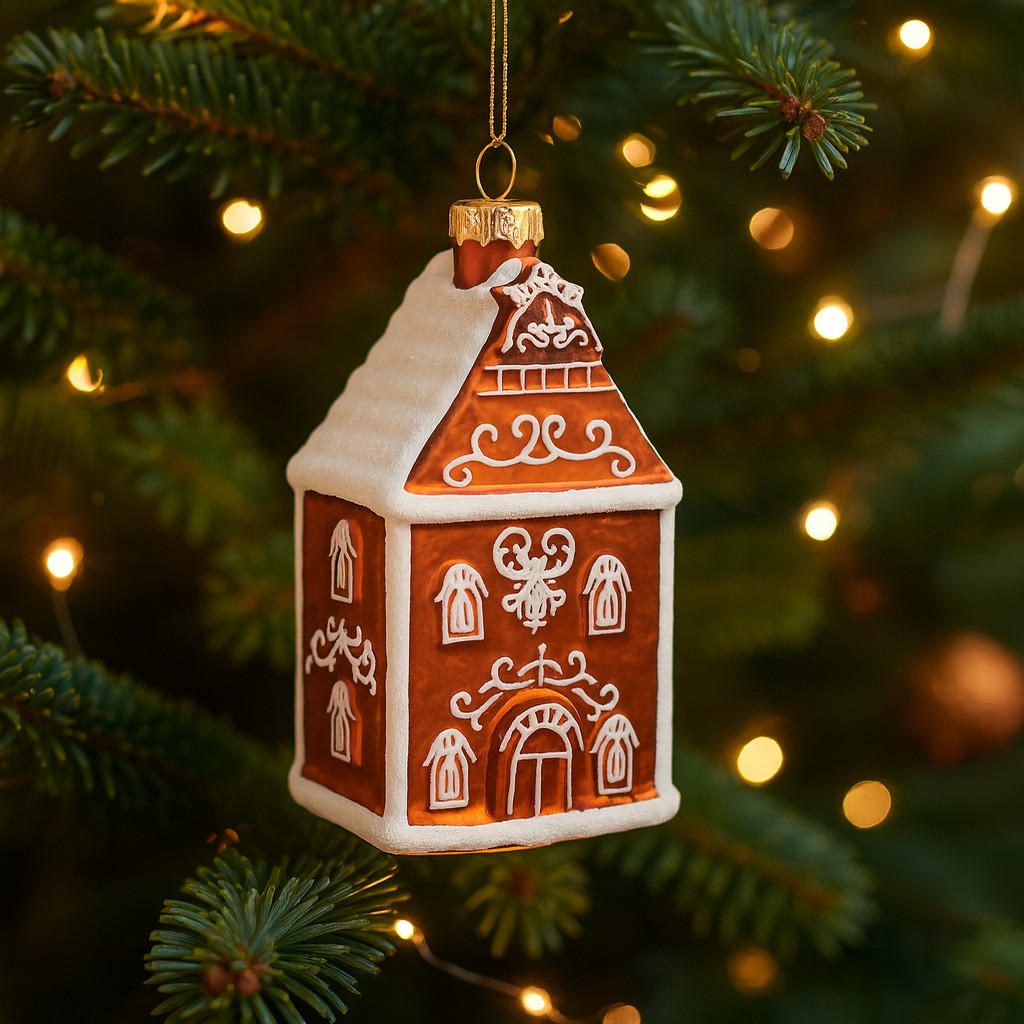 GLASKUGEL Imberio, Braun, 4x5.5x10 cm, Dekorative Weihnachtsdeko - Braun, Glas (5.5/4/10cm) - home&you