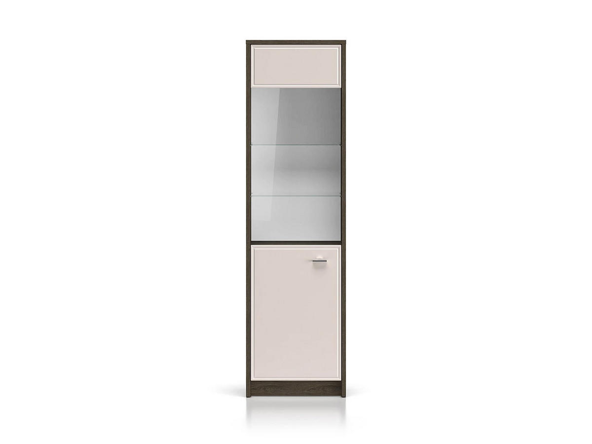 VITRINE – 55 cm – Avante – Kaschmir / Eichefarben - Kaschmir/Eichefarben, Holzwerkstoff (55/195/40cm) - hi-markt