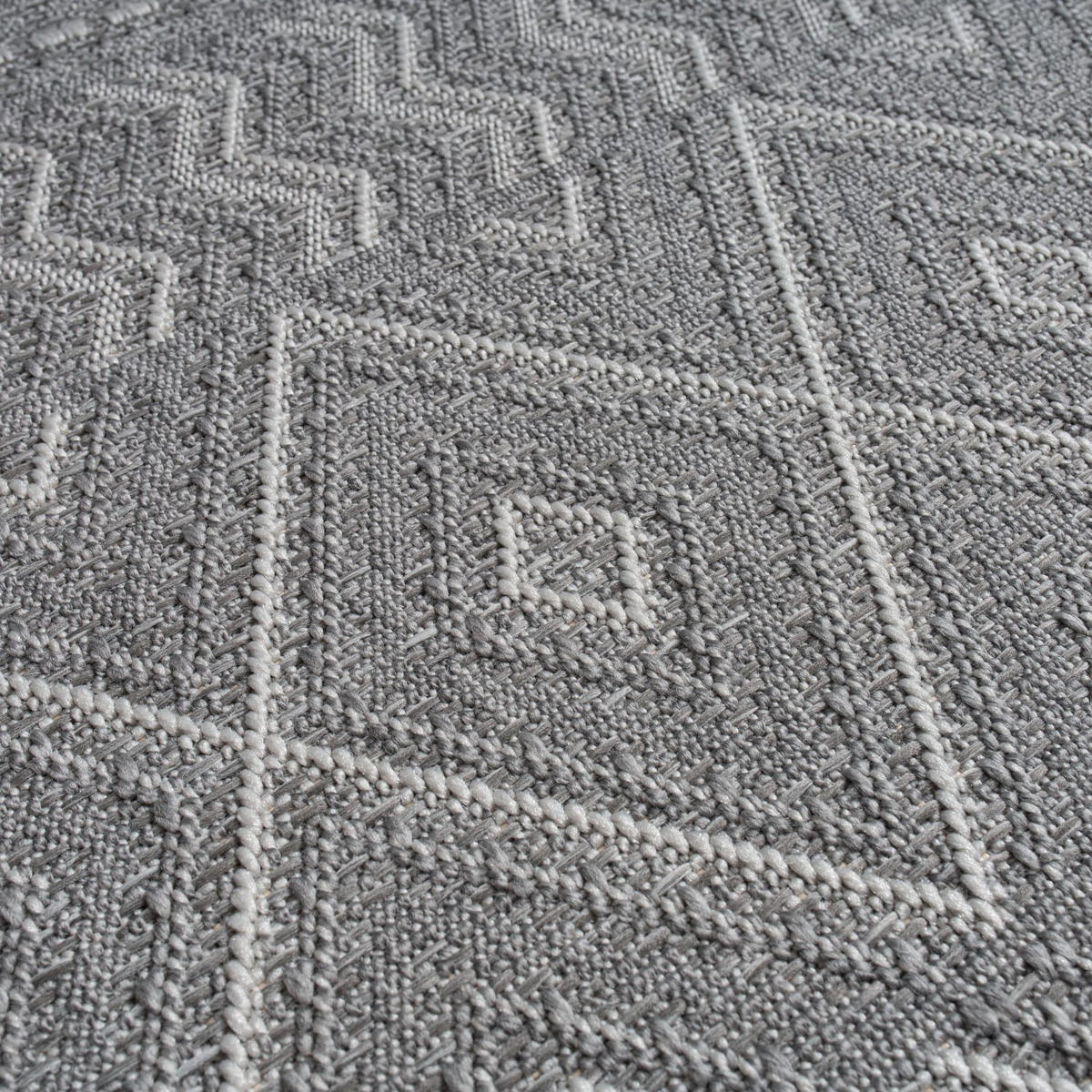 OUTDOORTEPPICH Grau-Dunkelgrau 80 x 250 cm - Dunkelgrau, Kunststoff (80/250cm) - TT Home