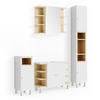 BADMÖBEL-SET Aquis Weiß/Sonoma 4 Teile - Weiß, Holzwerkstoff (79.6/64/32cm) - Vicco