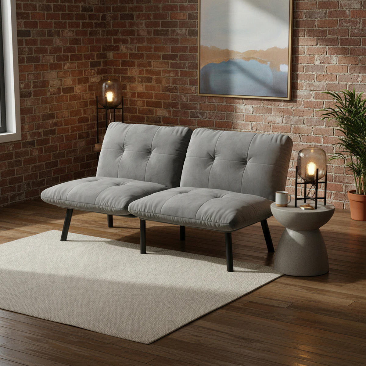 SCHLAFSOFA/SCHLAFSOFA aus Samtstoff, Grau - Grau, Textil (81/78/160cm) - Urban Meuble