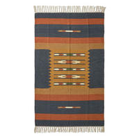 KELIM-TEPPICH Lundi Blue handgewebt 160/230 cm - Multicolor, Textil (160/230cm) - Homescapes