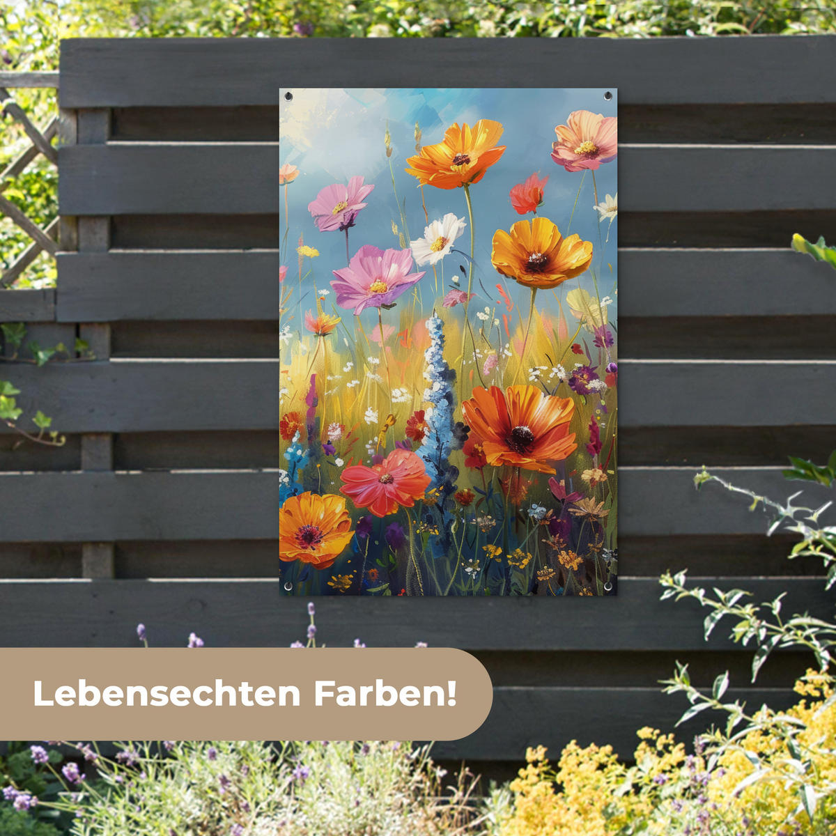 ZAHRADNÍ PLAKÁT Květiny - Příroda - Botanické - Umění 80x120 cm - světle modrá, plast (80/120/0.2cm) - OnlyWow
