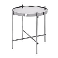 BEISTELLTISCH rund Silber Ø 43/45 cm - Grau, Metall (45/43/45cm) - WOMO-DESIGN
