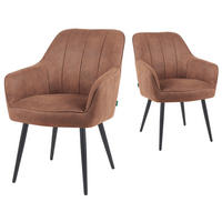 ESSZIMMERSTUHL Mika-Pia - Schwarz/Braun, Textil/Metall (60/87/65cm) - DUBI Möbel