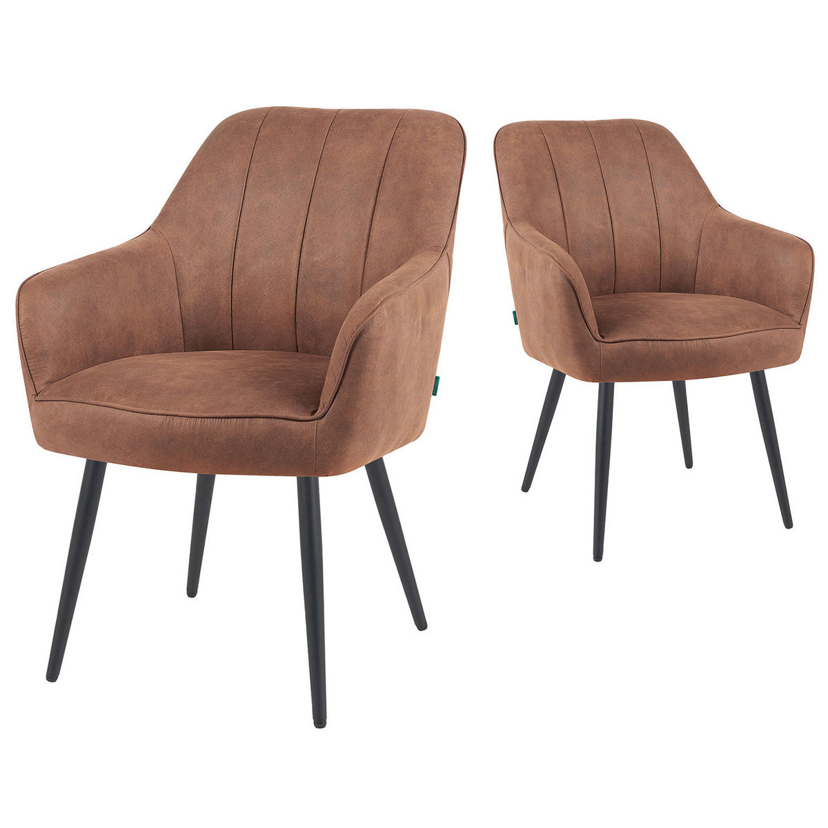 ESSZIMMERSTUHL Mika-Pia - Schwarz/Braun, Textil/Metall (60/87/65cm) - DUBI Möbel