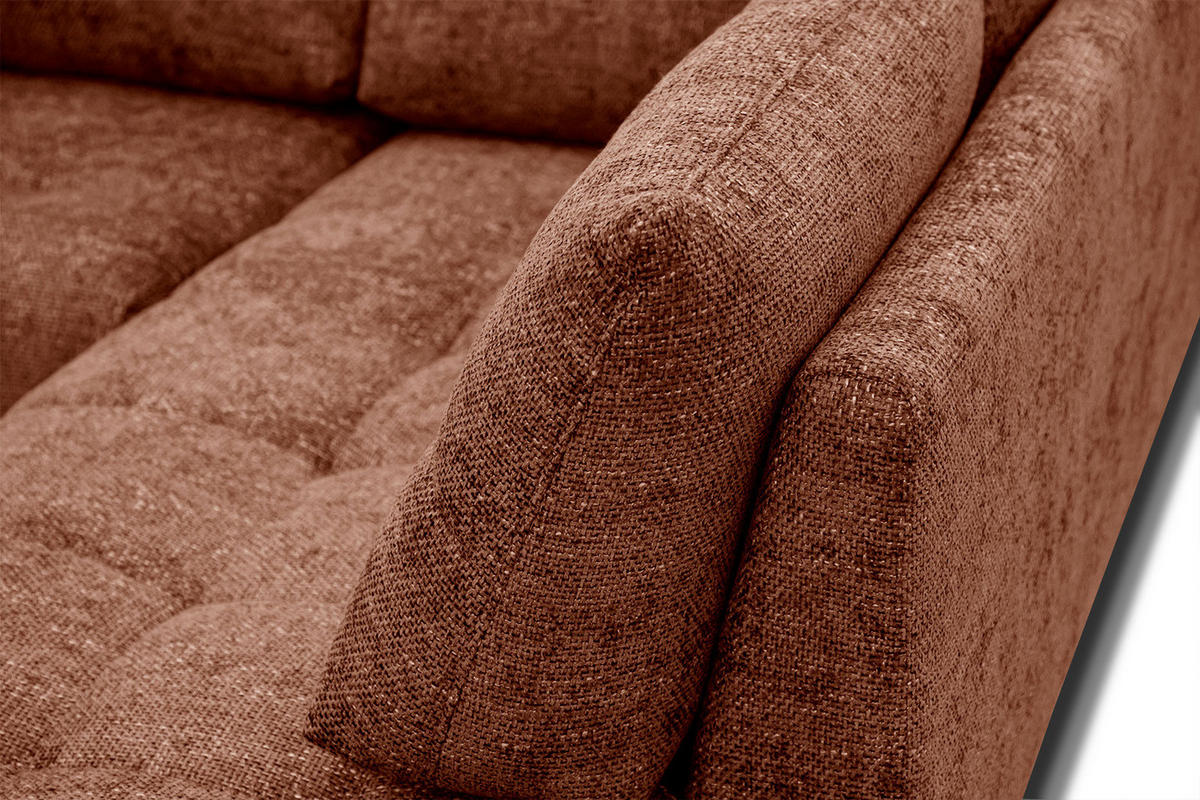 ECKSOFA SALVINI 5-Sitzer, dunkelorange - Dunkelorange/Schwarz, Holzwerkstoff/Textil (292/158cm) - Courtois Laville