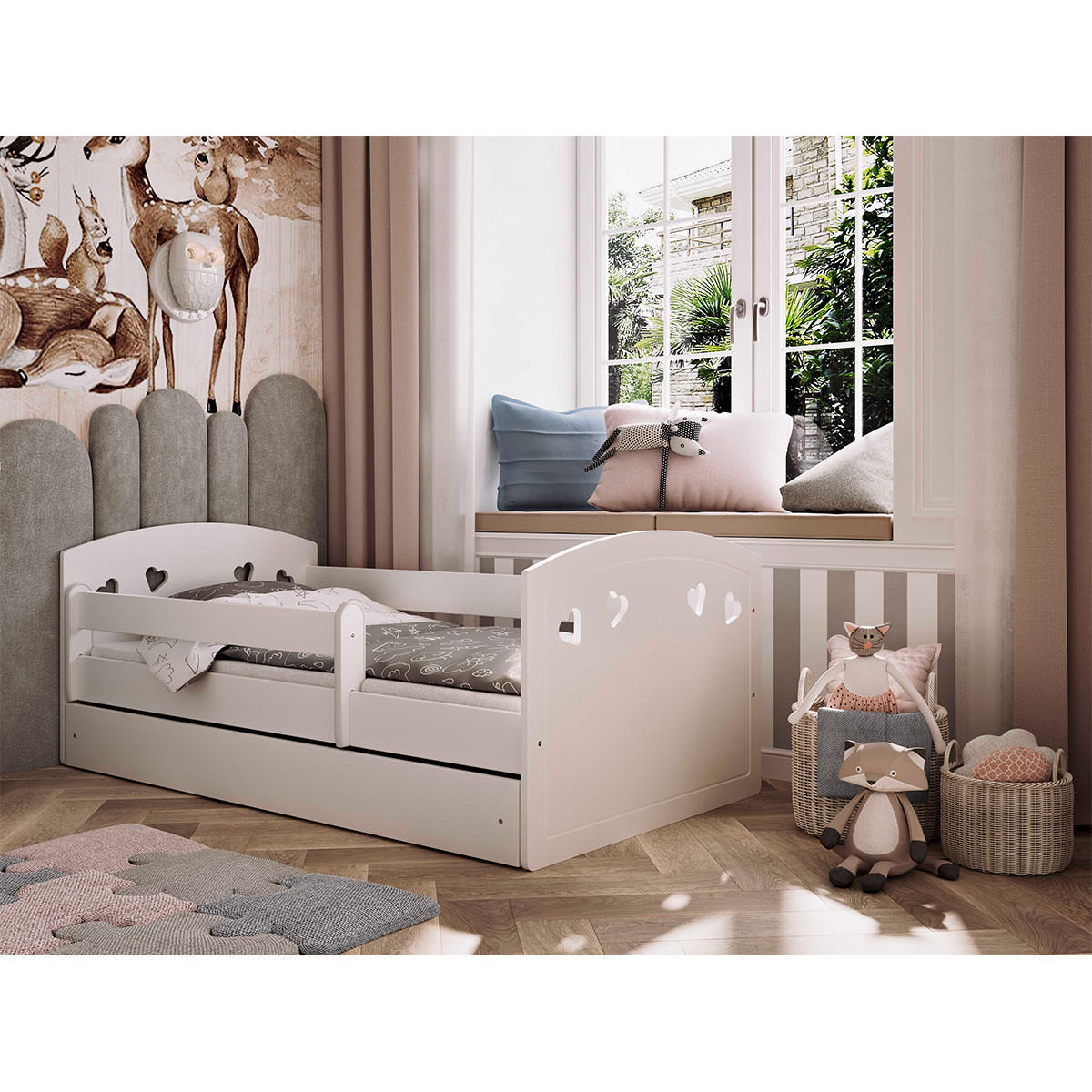 KINDERBETT 80/160 Weiß - Weiß, Holzwerkstoff (80/160cm) - Petits-meubles