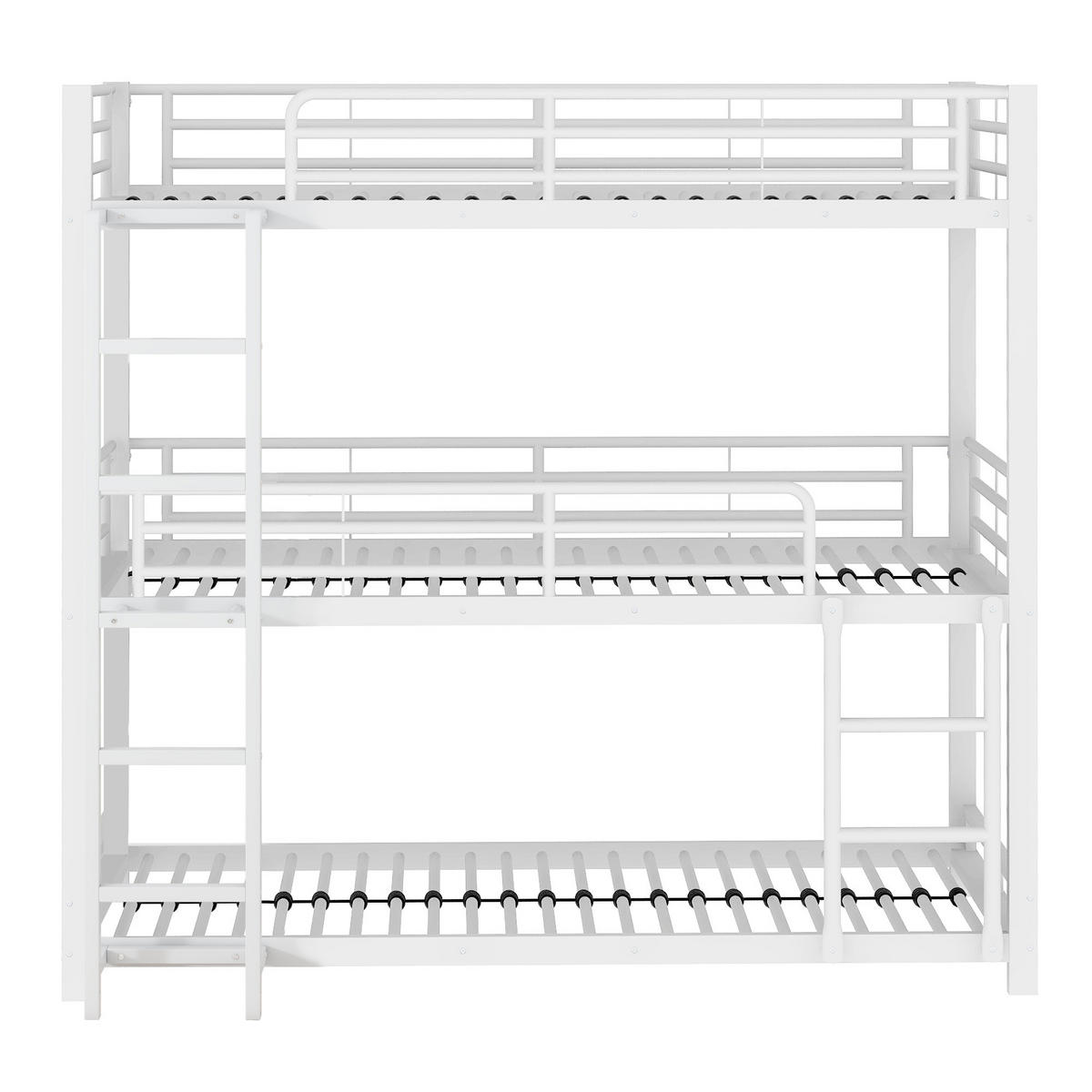 ETAGENBETT 90x200cm Weiß Metall Dreifach-Etagenbett - Weiß, Metall (90/200cm) - FLIEKS