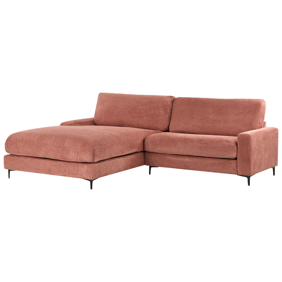 ROHOVÁ POHOVKA 3-místná Látka Červená pravostranná Maloy - červená, textil (272/189cm) - Beliani