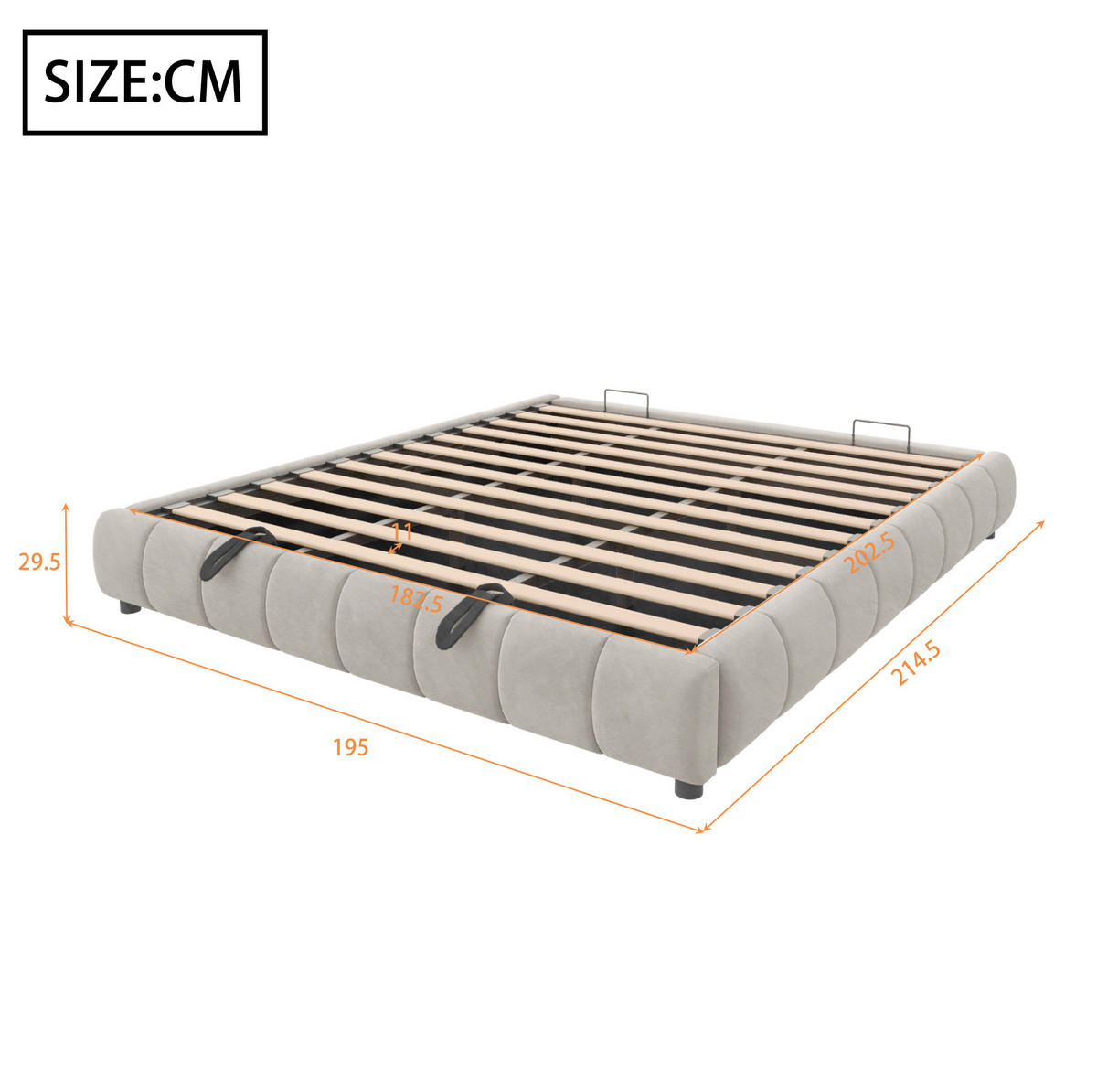 POLSTERBETT mit Stauraum und LED 180x200 cm Samt Beige - Beige, Metall (180/200cm) - Beauniv
