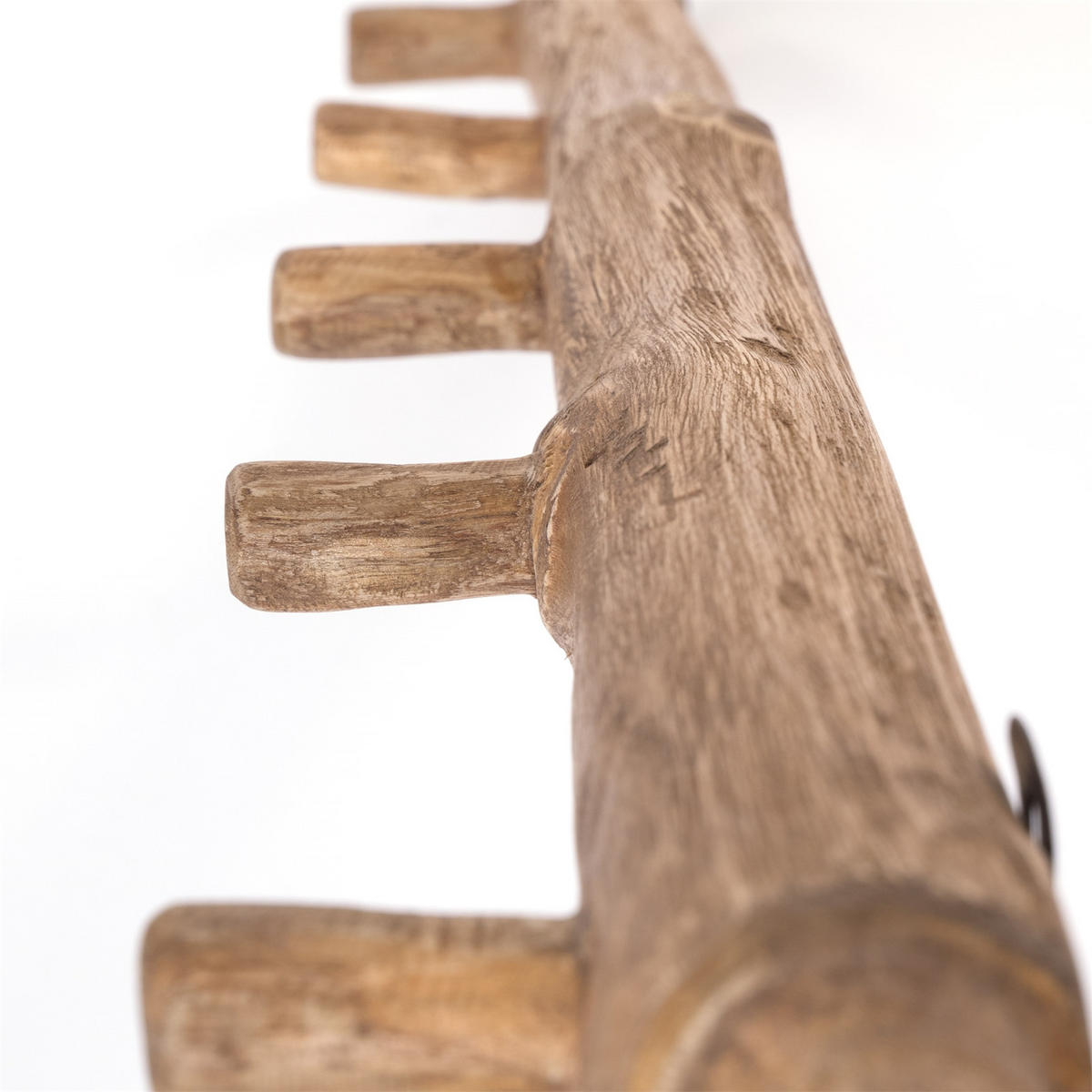 GARDEROBENLEISTE Lyra 80 Teak Massivholz, 5 Haken naturfarben - Naturfarben, Holz (80/6/5cm) - DESIGN DELIGHTS