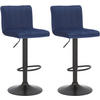 BARHOCKER 2er Set Samt blau - Blau, Textil/Metall (41/87/49cm) - CLP