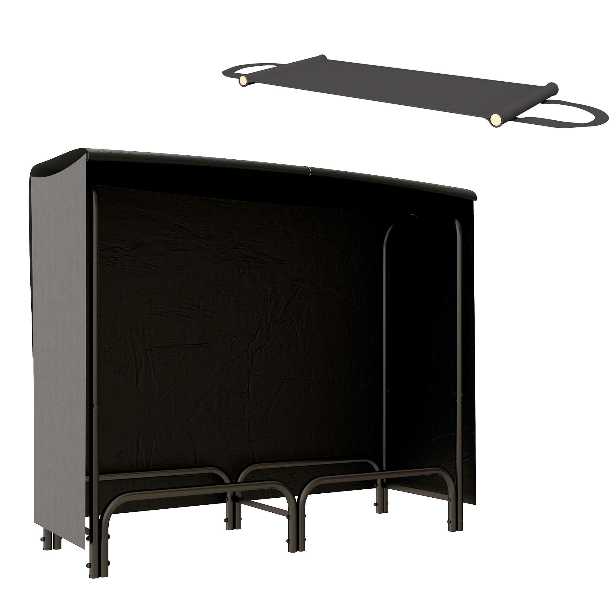 Outsunny Kaminholzregal Schwarz 36x99x120 cm