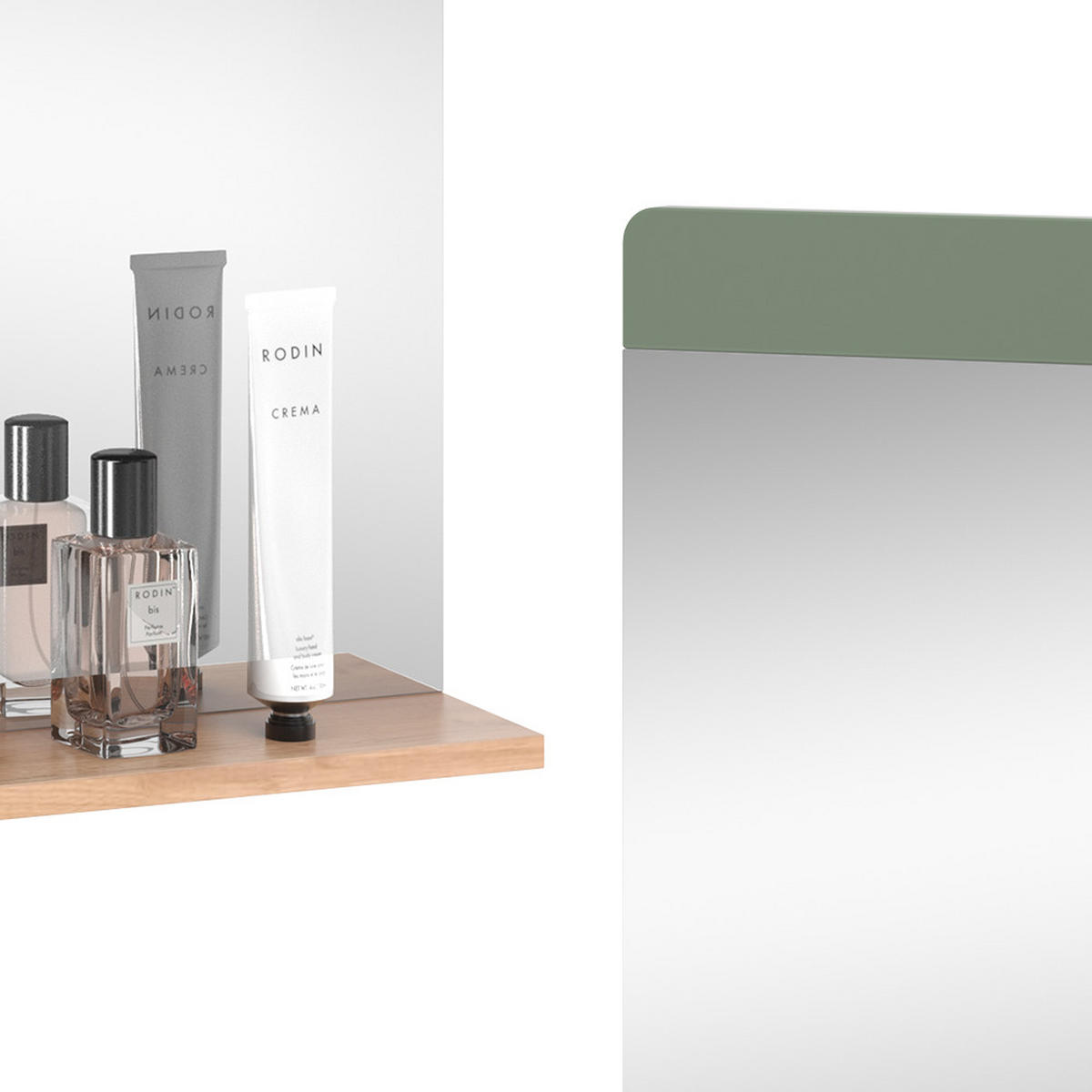 Honigeiche/Grün, Glas (80.1/62/12cm) - Vicco