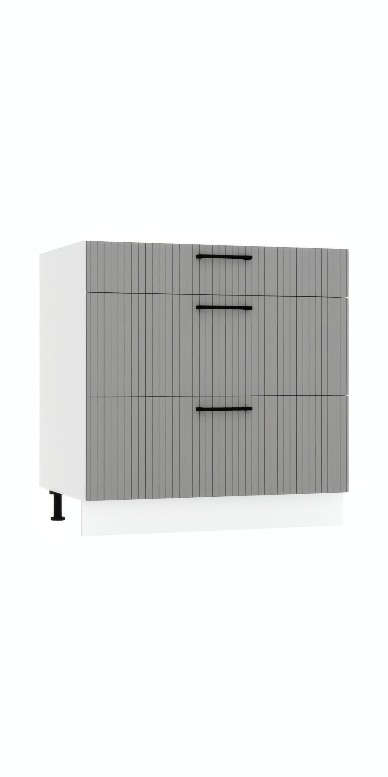 UNTERSCHRANK D80S3 - KENDRO - 3 Schubladen für effiziente Organisation - Weiß/Grau, Holz (80/82/52.4cm) - ROYAL24_MARKT