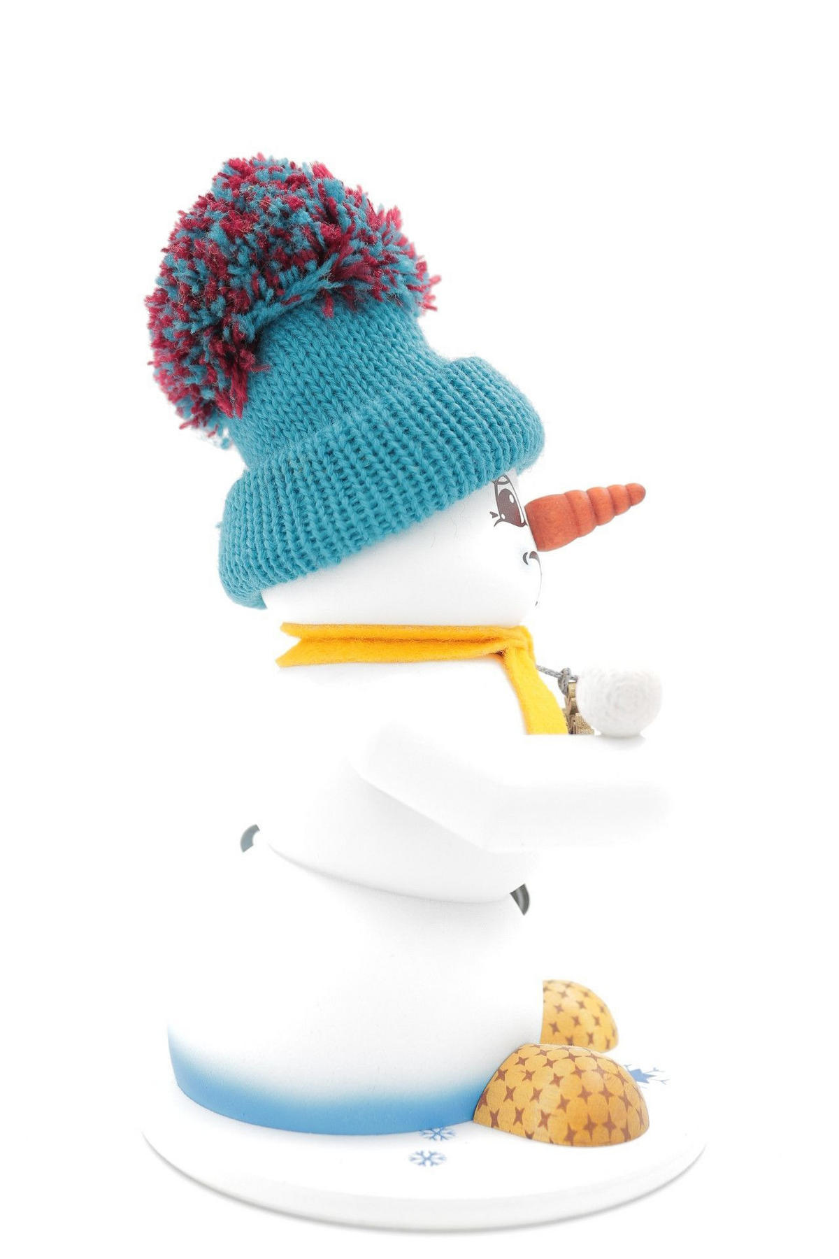 RAUCHFIGUR Schneemann Weiß Schlittschuh 19 cm - Multicolor, Holz (15/19/0.1cm)