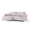 ECKSOFA NUVIO mit Schlaffunktion Beige im Neve Stoff - Beige/Schwarz, Holz/Holzwerkstoff (239/148cm) - AltaBeds