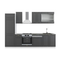 KUHINJSKI BLOK Fame-Line Antracit-zlata/bela 300 cm , DP Antracit - bela/antracit, leseni material (300/206.8/60cm) - Vicco