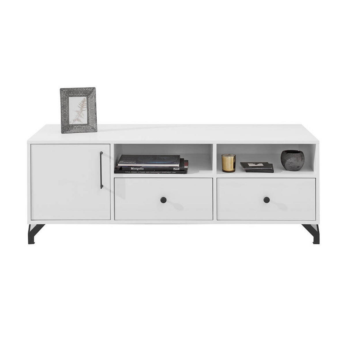 WOHNZIMMER Set – BERGEN System – Weiß - Weiß, Holzwerkstoff (90/190/40cm) - hi-markt