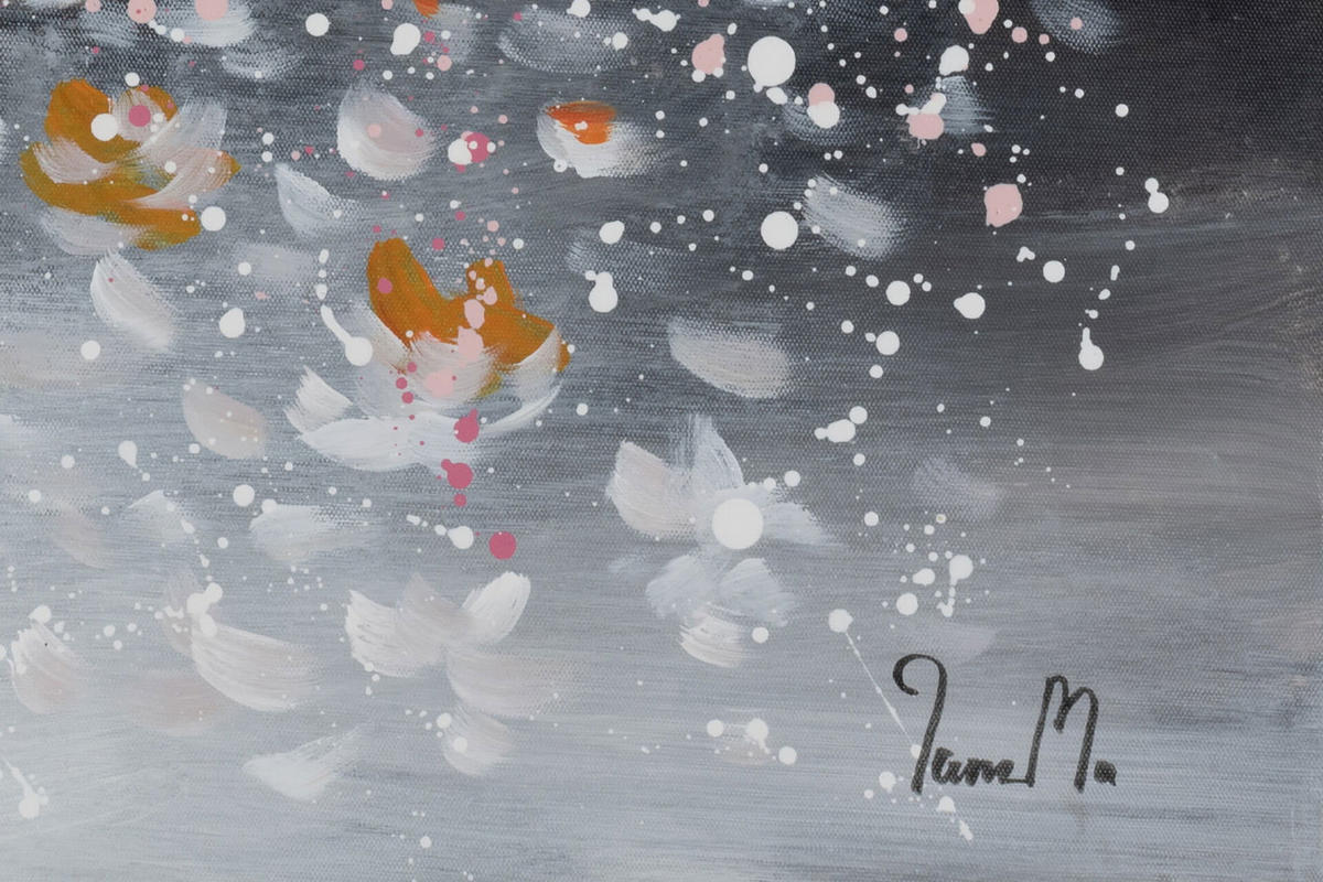 ACRYLBILD HANDGEMALT 60/90 cm - Pink/Schwarz, Holz/Textil (1.3/90cm) - KUNSTLOFT
