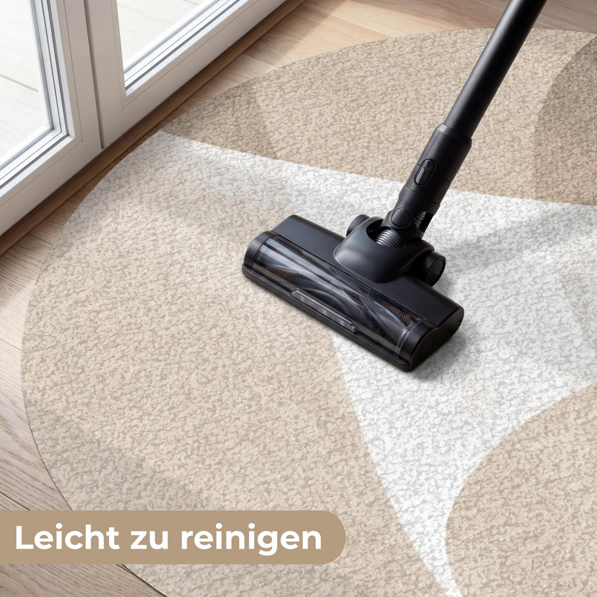 FUSSMATTE Glatte Oberflächen - Harmonisch - Wellenförmig Schmutzfangmatte 120x120 cm - Beige, Kunststoff (120/120cm) - MuchoWow