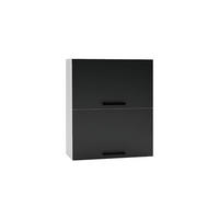 HÄNGESCHRANK W60GRF/2 - Dnoria - Hochwertige Küchen Optik - Schwarz, Holz/Metall (60/72/30cm) - ROYAL24_MARKT