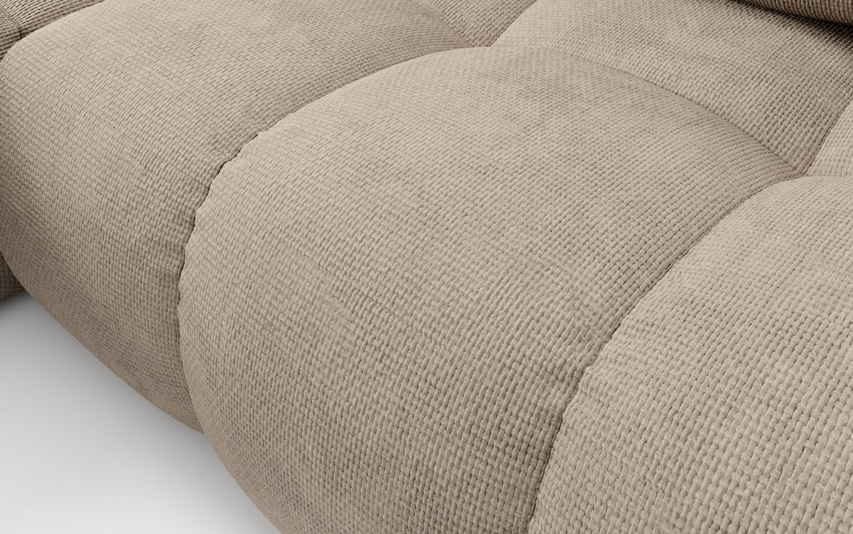 ECKSOFA DUCA L-S Beige Chenille mit Schlaffunktion - Beige, Holz (266.5/266.5cm) - MASSENO