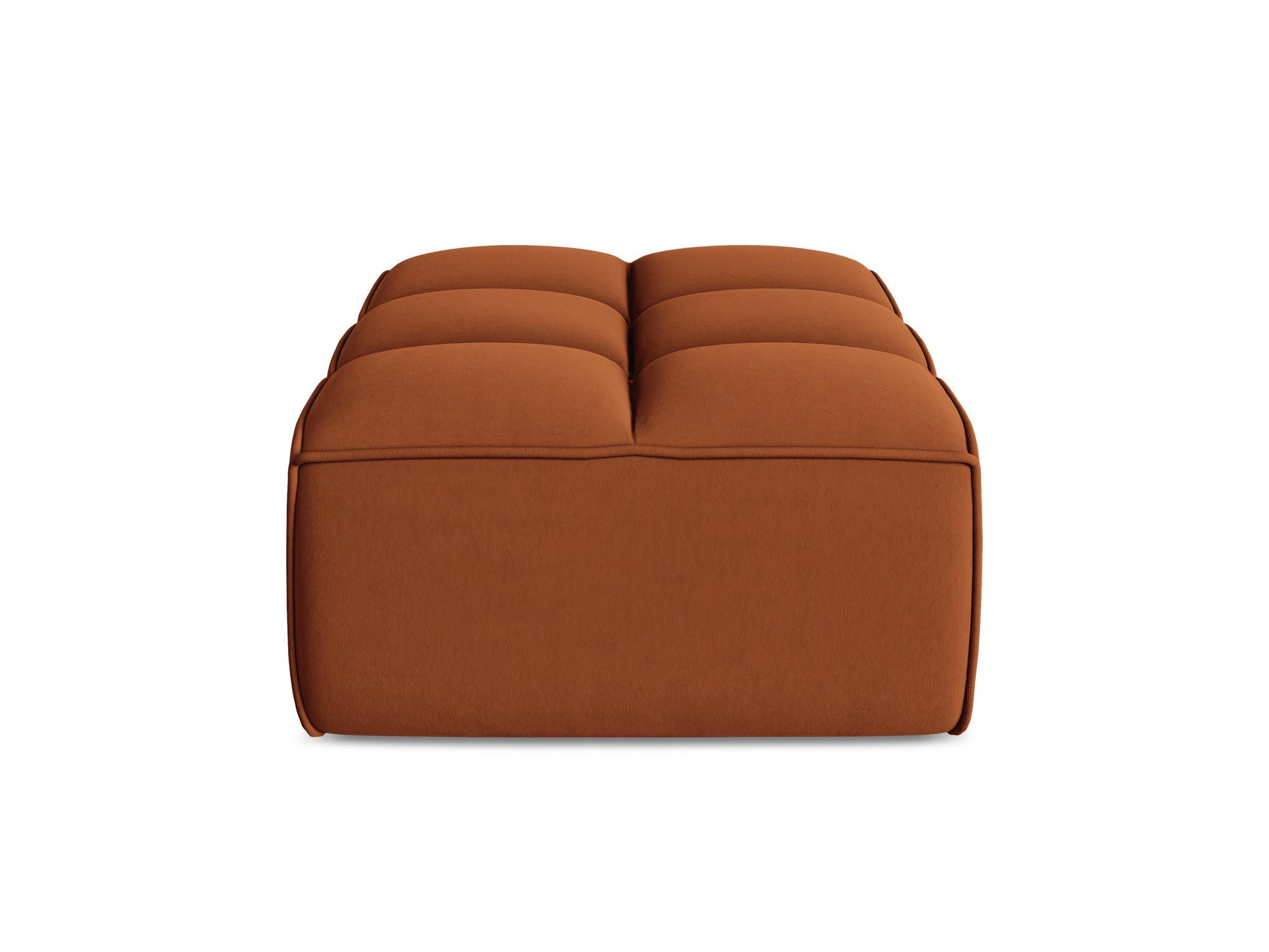 POUF Samt Stoff Orange - Terra cotta/Schwarz, Kunststoff/Textil (80/43/93cm) - Makamii