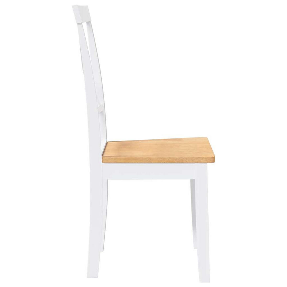 ESSZIMMERSTÜHLE 2 Stk. Weiß Massivholz Gummibaum 42.5*53.5*94cm - Weiß/Braun, Holz (42.5/94/53.5cm) - ZMH