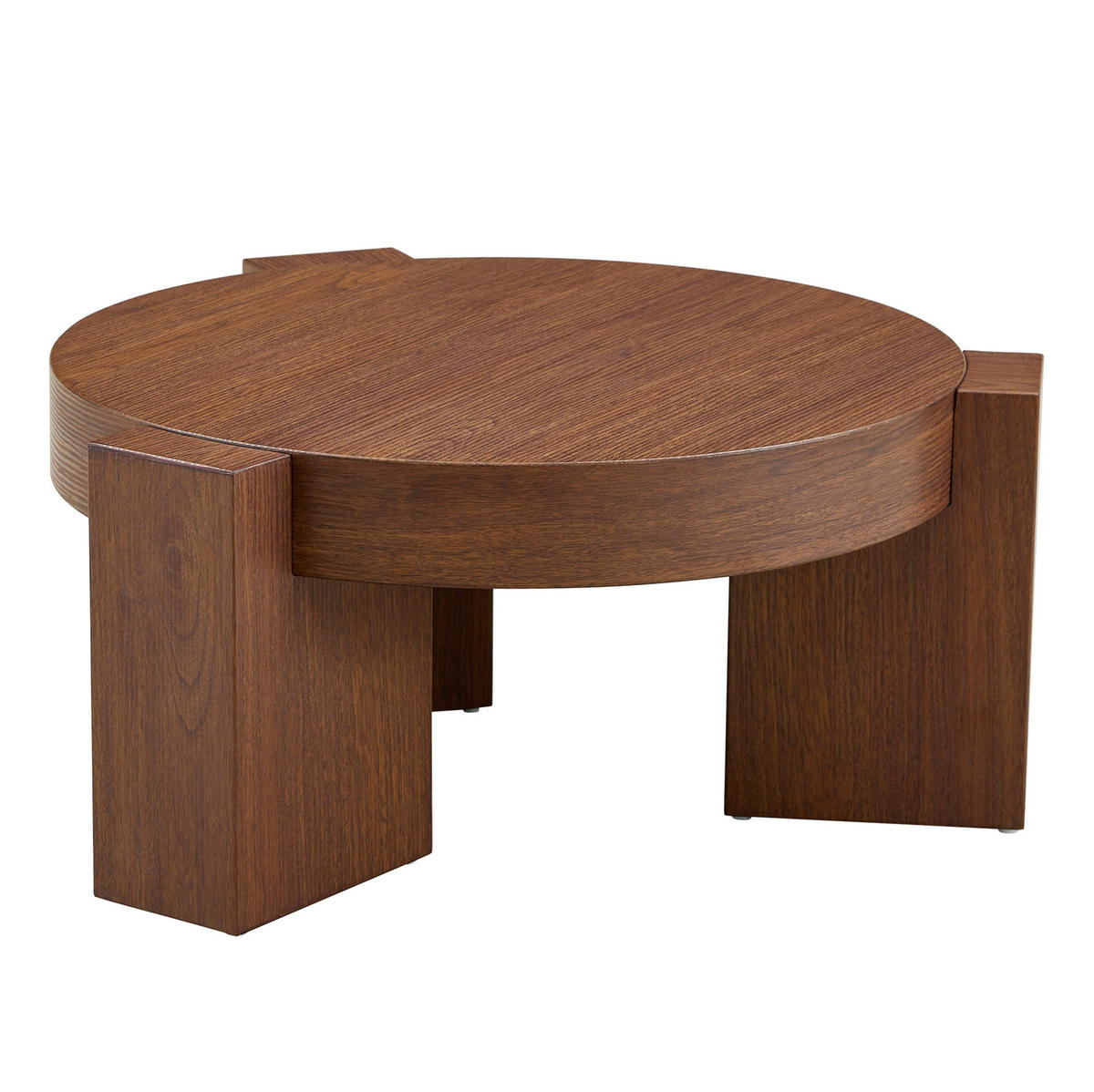COUCHTISCH-SET 61/61/30 cm mit integriertem Beistelltisch und 2 Ebenen, Nussbaumoptik/Braun - Walnussfarben, Holzwerkstoff (61/61/30cm) - Redom