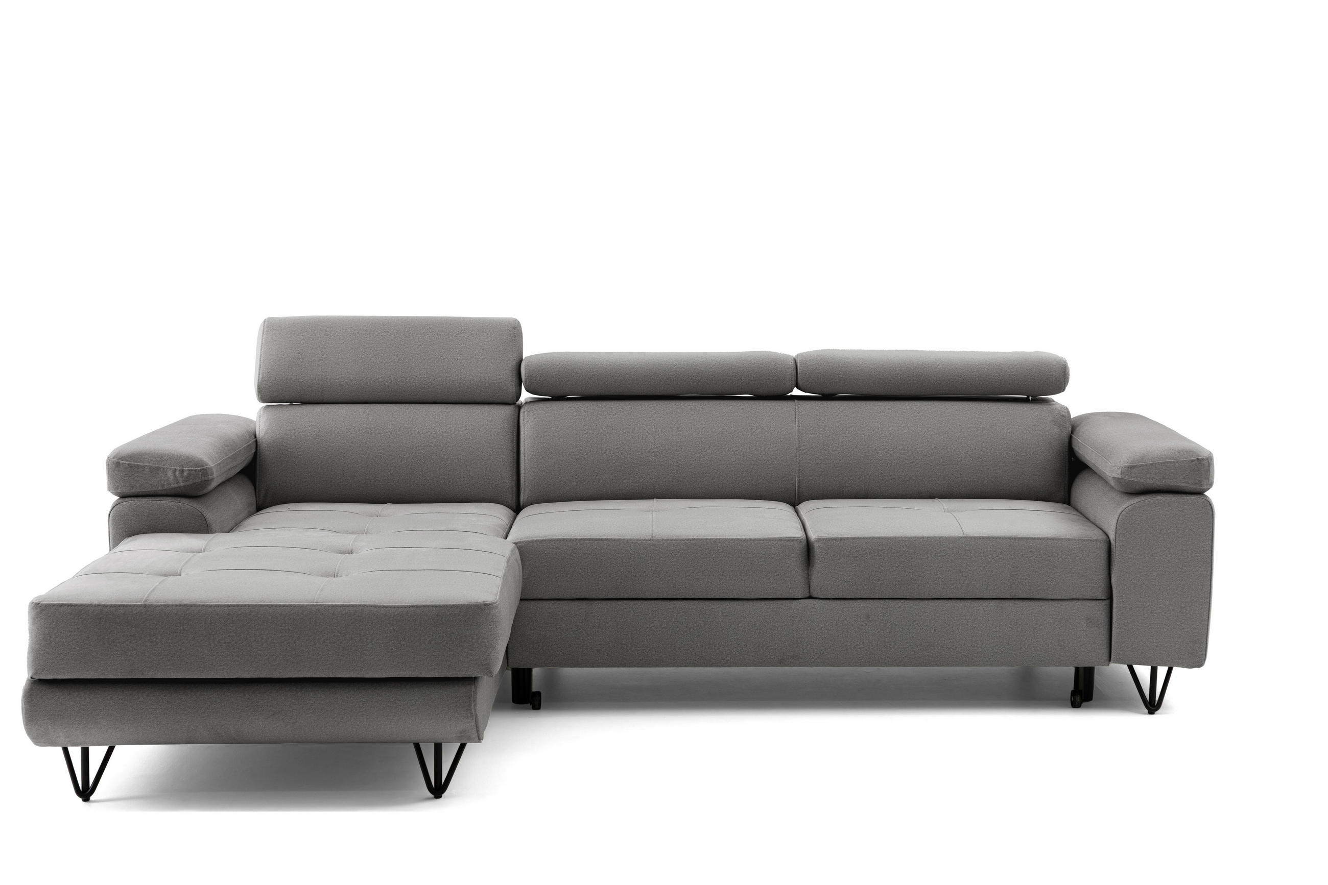 ECKSOFA NORIS L Grau mit Schlaffunktion Links - Grau, Holz/Textil (250/183cm) - Muffo