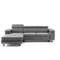 ECKSOFA NORIS L Grau mit Schlaffunktion Links - Grau, Holz/Textil (250/183cm) - Muffo